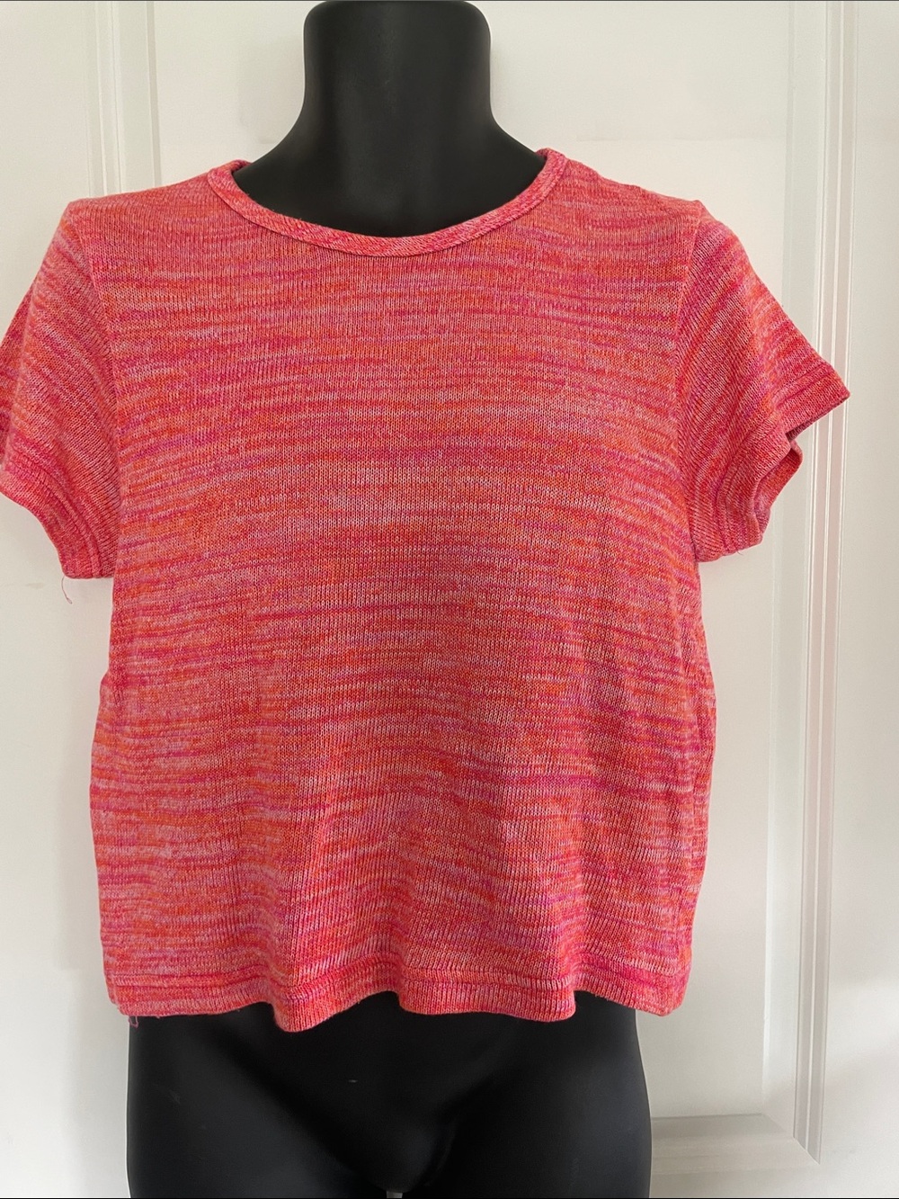 Pink Knit Short-Sleeve Top sz L